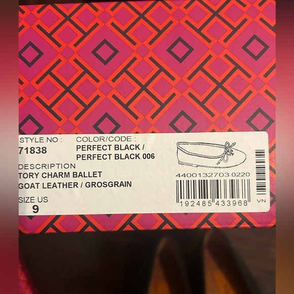 TORY BURCH CHARM BALLET Black flats - Picture 3 of 5